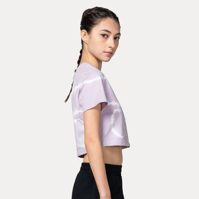 NEW ERA BASIC TIE DYED SOFT LAVENDER WOMEN CROP TEE