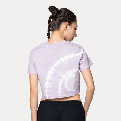 NEW ERA BASIC TIE DYED SOFT LAVENDER WOMEN CROP TEE