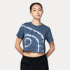 NEW ERA BASIC TIE DYED MUTED INDIGO WOMEN CROP TEE