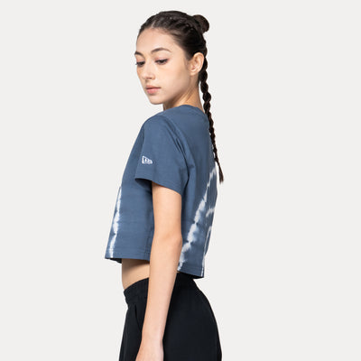 NEW ERA BASIC TIE DYED MUTED INDIGO WOMEN CROP TEE