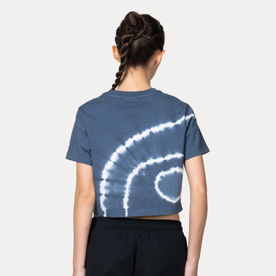NEW ERA BASIC TIE DYED MUTED INDIGO WOMEN CROP TEE