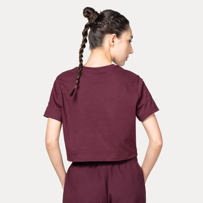LOS ANGELES DODGERS COLOR ERA MAROON RED WOMEN CROP TEE