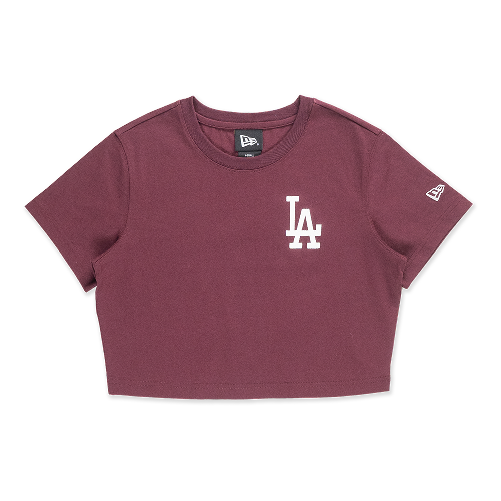 LOS ANGELES DODGERS COLOR ERA MAROON RED WOMEN CROP TEE