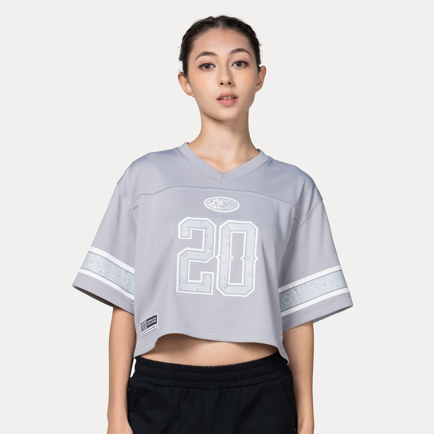 NEW ERA STREET SWING DOLPHIN GRAY WOMEN CROP AMERICAN FOOTBALL JERSEY