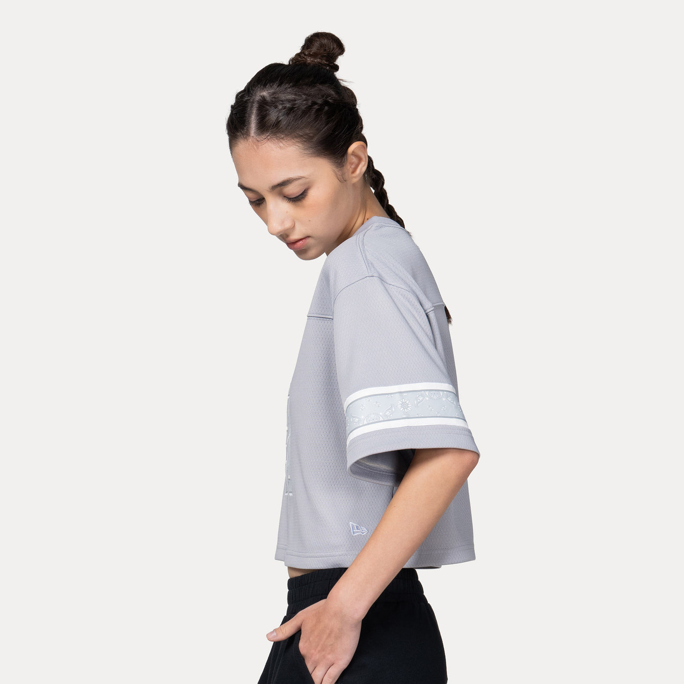 NEW ERA STREET SWING DOLPHIN GRAY WOMEN CROP AMERICAN FOOTBALL JERSEY