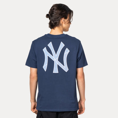 NEW YORK YANKEES PATCHWORK OCEANSIDE BLUE SHORT SLEEVE T-SHIRT