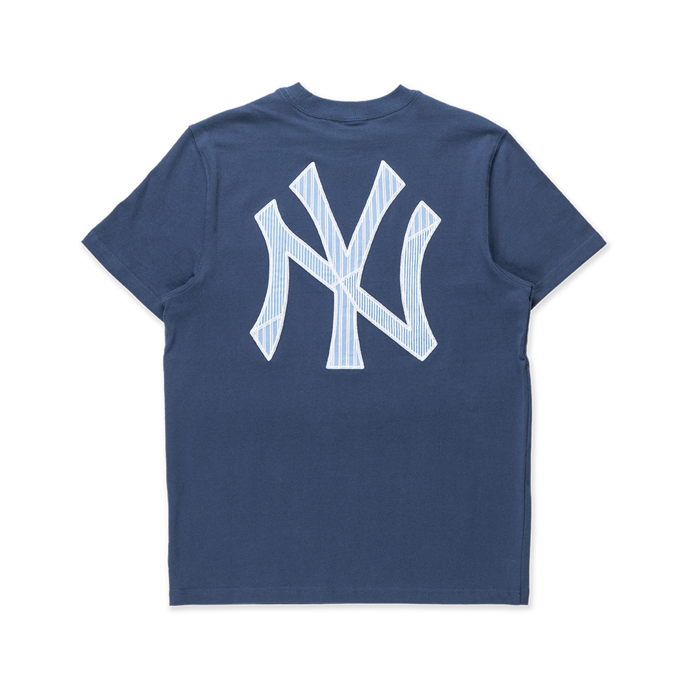 NEW YORK YANKEES PATCHWORK OCEANSIDE BLUE SHORT SLEEVE T-SHIRT