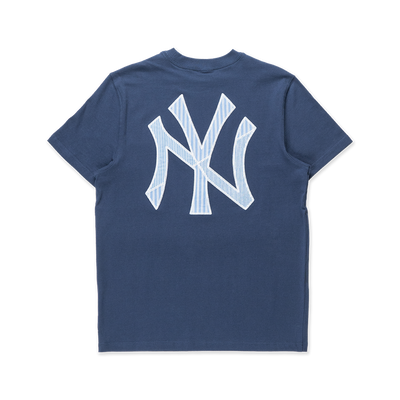 NEW YORK YANKEES PATCHWORK OCEANSIDE BLUE SHORT SLEEVE T-SHIRT