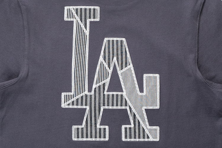 LOS ANGELES DODGERS PATCHWORK GRAPHITE SHORT SLEEVE T-SHIRT