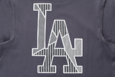 LOS ANGELES DODGERS PATCHWORK GRAPHITE SHORT SLEEVE T-SHIRT