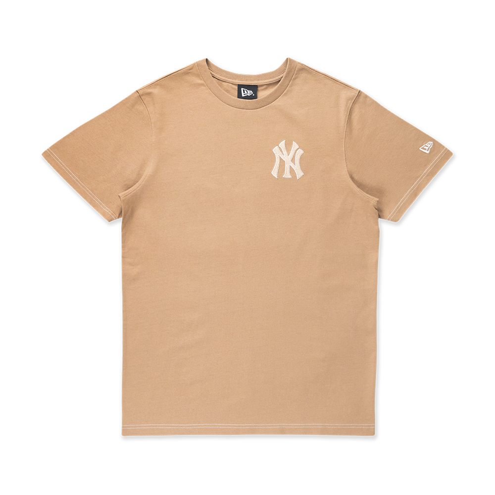 NEW YORK YANKEES MLB CONTRAST STITCHING KHAKI SHORT SLEEVE T-SHIRT