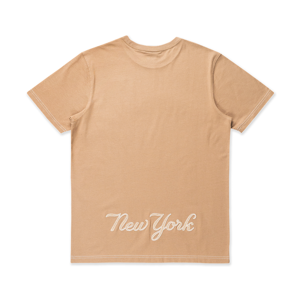 NEW YORK YANKEES MLB CONTRAST STITCHING KHAKI SHORT SLEEVE T-SHIRT