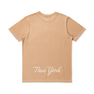 NEW YORK YANKEES MLB CONTRAST STITCHING KHAKI SHORT SLEEVE T-SHIRT