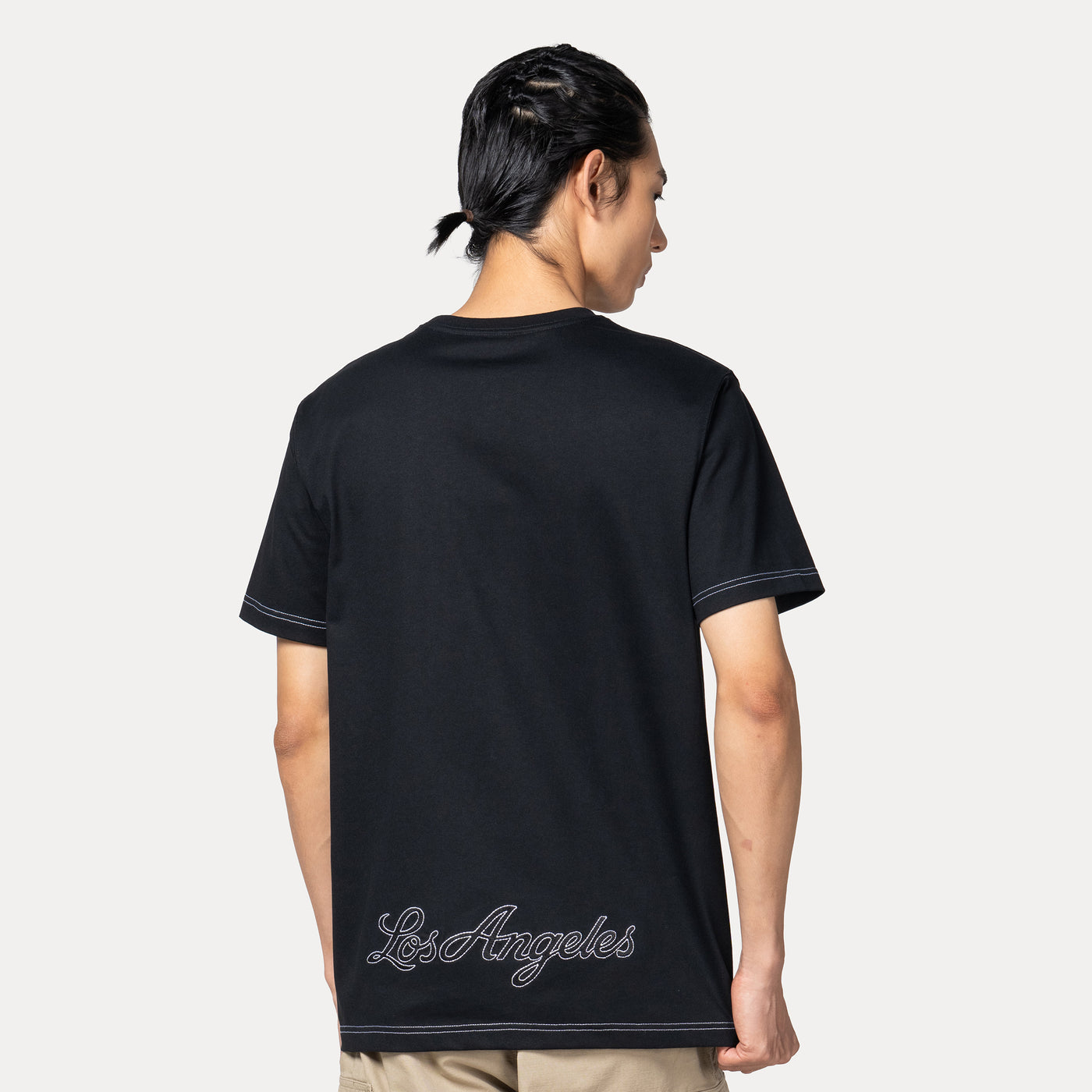 LOS ANGELES DODGERS MLB CONTRAST STITCHING BLACK SHORT SLEEVE T-SHIRT