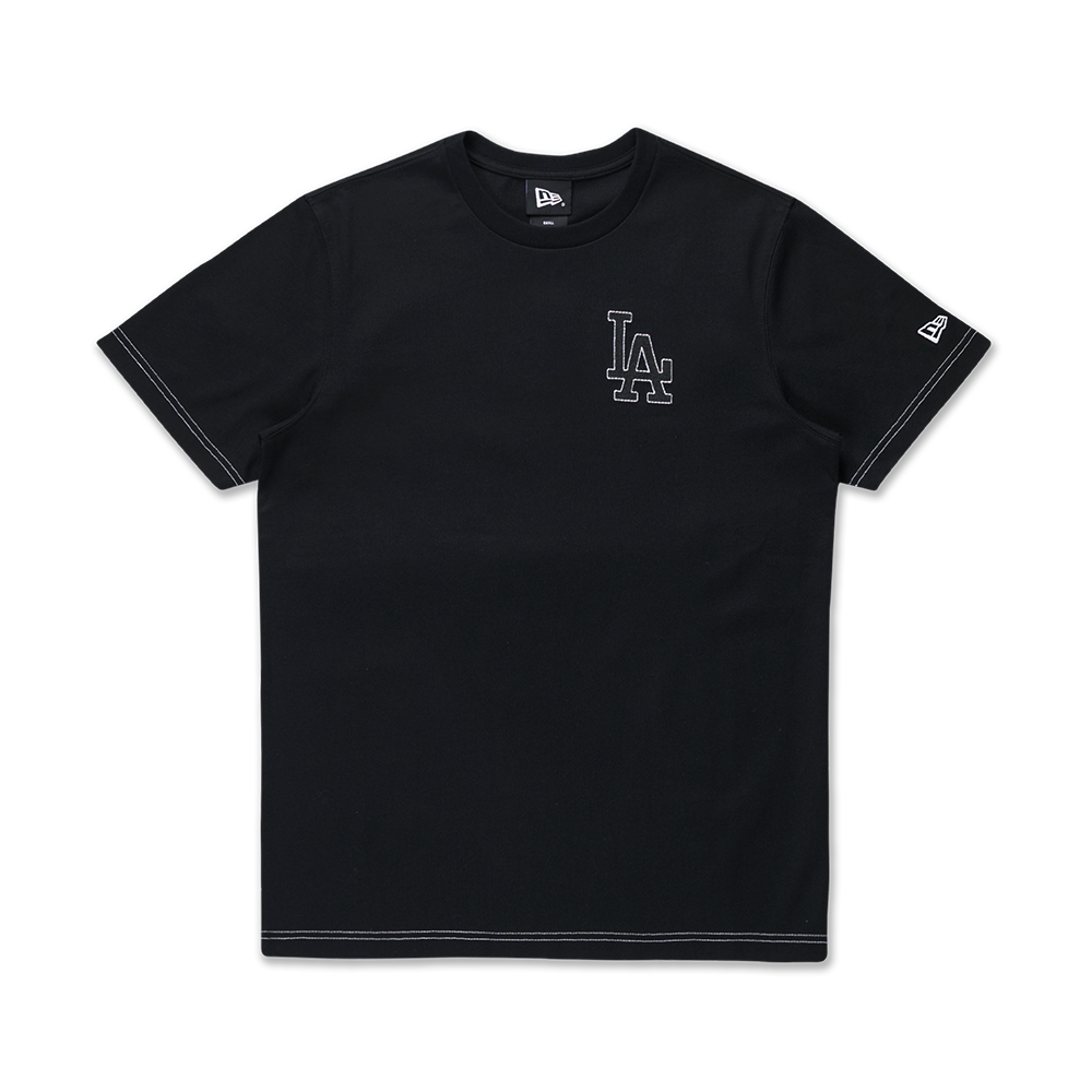 LOS ANGELES DODGERS MLB CONTRAST STITCHING BLACK SHORT SLEEVE T-SHIRT