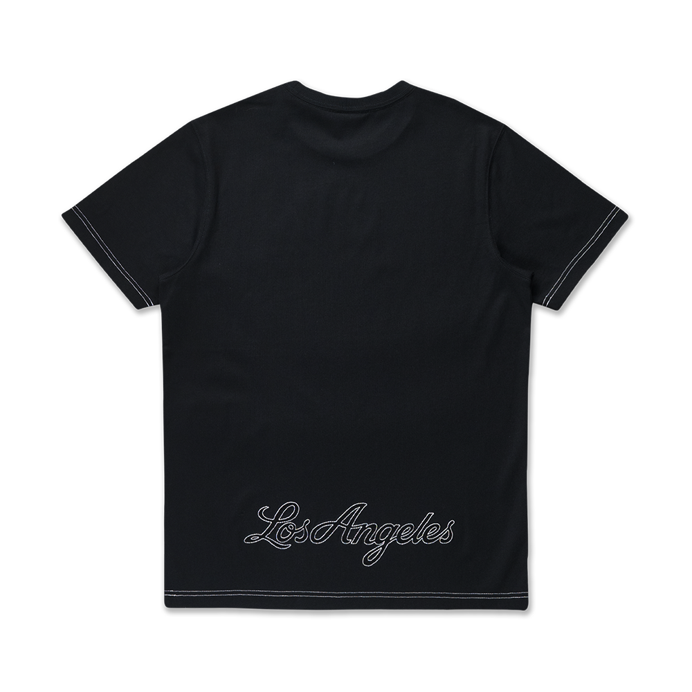 LOS ANGELES DODGERS MLB CONTRAST STITCHING BLACK SHORT SLEEVE T-SHIRT