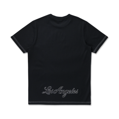 LOS ANGELES DODGERS MLB CONTRAST STITCHING BLACK SHORT SLEEVE T-SHIRT