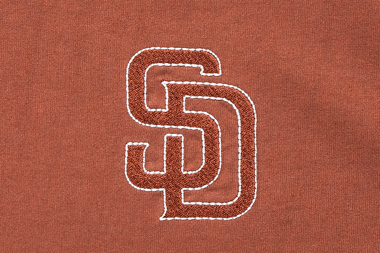 SAN DIEGO PADRES MLB CONTRAST STITCHING DEEP AUBURN BROWN SHORT SLEEVE T-SHIRT