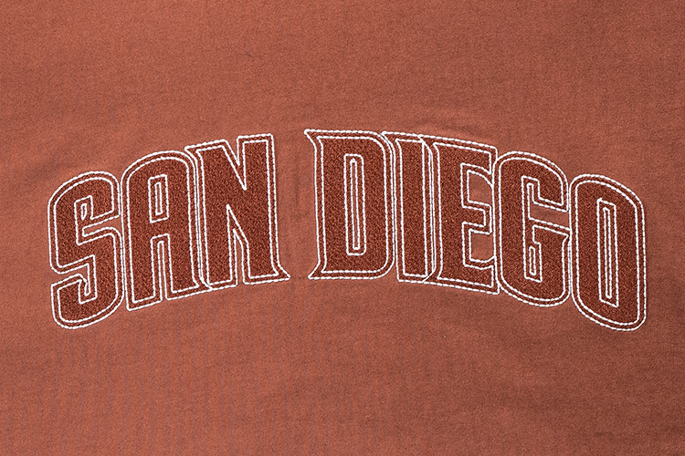 SAN DIEGO PADRES MLB CONTRAST STITCHING DEEP AUBURN BROWN SHORT SLEEVE T-SHIRT