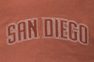 SAN DIEGO PADRES MLB CONTRAST STITCHING DEEP AUBURN BROWN SHORT SLEEVE T-SHIRT