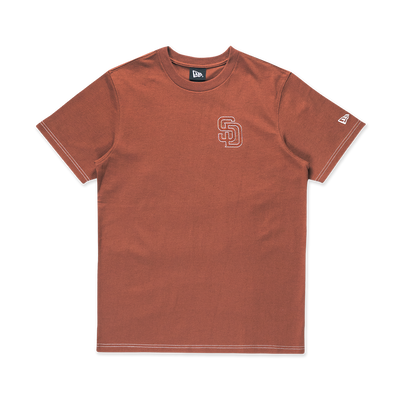 SAN DIEGO PADRES MLB CONTRAST STITCHING DEEP AUBURN BROWN SHORT SLEEVE T-SHIRT