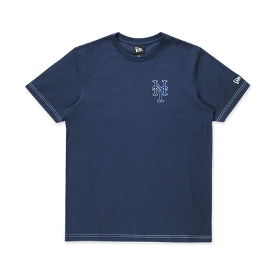 NEW YORK METS MLB CONTRAST STITCHING OCEANSIDE BLUE SHORT SLEEVE T-SHIRT