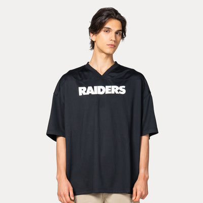 LAS VEGAS RAIDERS STREET CULTURE BLACK OVERSIZED SHORT SLEEVE T-SHIRT