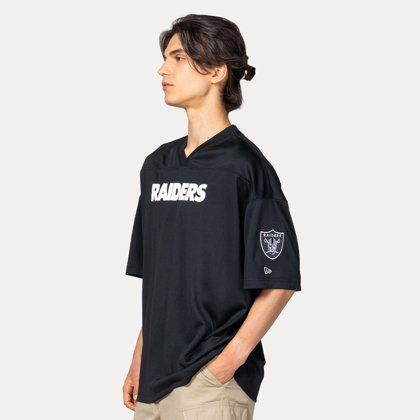 LAS VEGAS RAIDERS STREET CULTURE BLACK OVERSIZED SHORT SLEEVE T-SHIRT