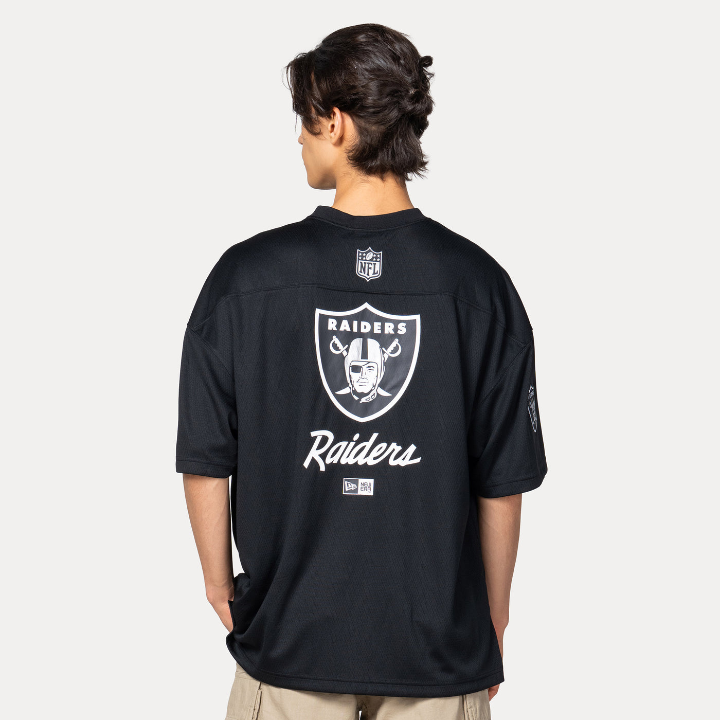 LAS VEGAS RAIDERS STREET CULTURE BLACK OVERSIZED SHORT SLEEVE T-SHIRT