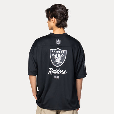 LAS VEGAS RAIDERS STREET CULTURE BLACK OVERSIZED SHORT SLEEVE T-SHIRT