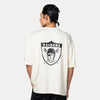 OAKLAND RAIDERS NFL HISTORIC CHROME WHITE OVERSIZED SHORT SLEEVE T-SHIRT