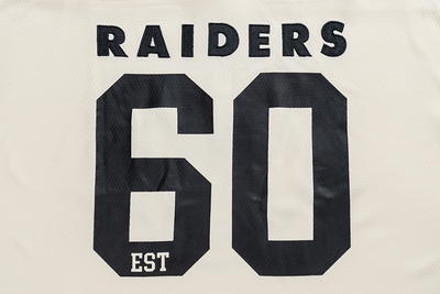 OAKLAND RAIDERS NFL HISTORIC CHROME WHITE OVERSIZED SHORT SLEEVE T-SHIRT