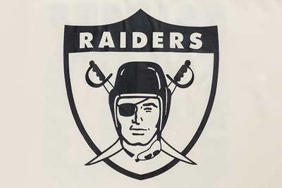 OAKLAND RAIDERS NFL HISTORIC CHROME WHITE OVERSIZED SHORT SLEEVE T-SHIRT