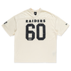 OAKLAND RAIDERS NFL HISTORIC CHROME WHITE OVERSIZED SHORT SLEEVE T-SHIRT