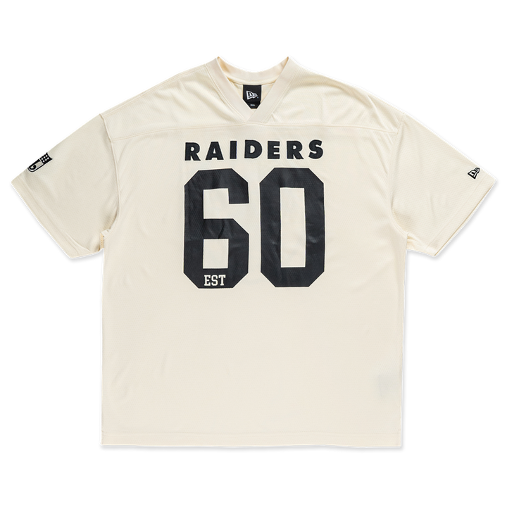 OAKLAND RAIDERS NFL HISTORIC CHROME WHITE OVERSIZED SHORT SLEEVE T