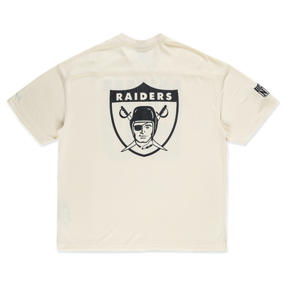 OAKLAND RAIDERS NFL HISTORIC CHROME WHITE OVERSIZED SHORT SLEEVE T-SHIRT