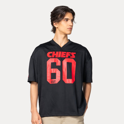 KANSAS CITY CHIEFS NFL HISTORIC BLACK OVERSIZED SHORT SLEEVE T-SHIRT