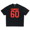 KANSAS CITY CHIEFS NFL HISTORIC BLACK OVERSIZED SHORT SLEEVE T-SHIRT