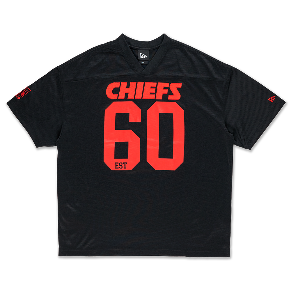 KANSAS CITY CHIEFS NFL HISTORIC BLACK OVERSIZED SHORT SLEEVE T-SHIRT