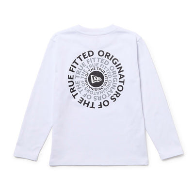 NEW ERA CIRCLE WHITE YOUTH LONG SLEEVE T-SHIRT