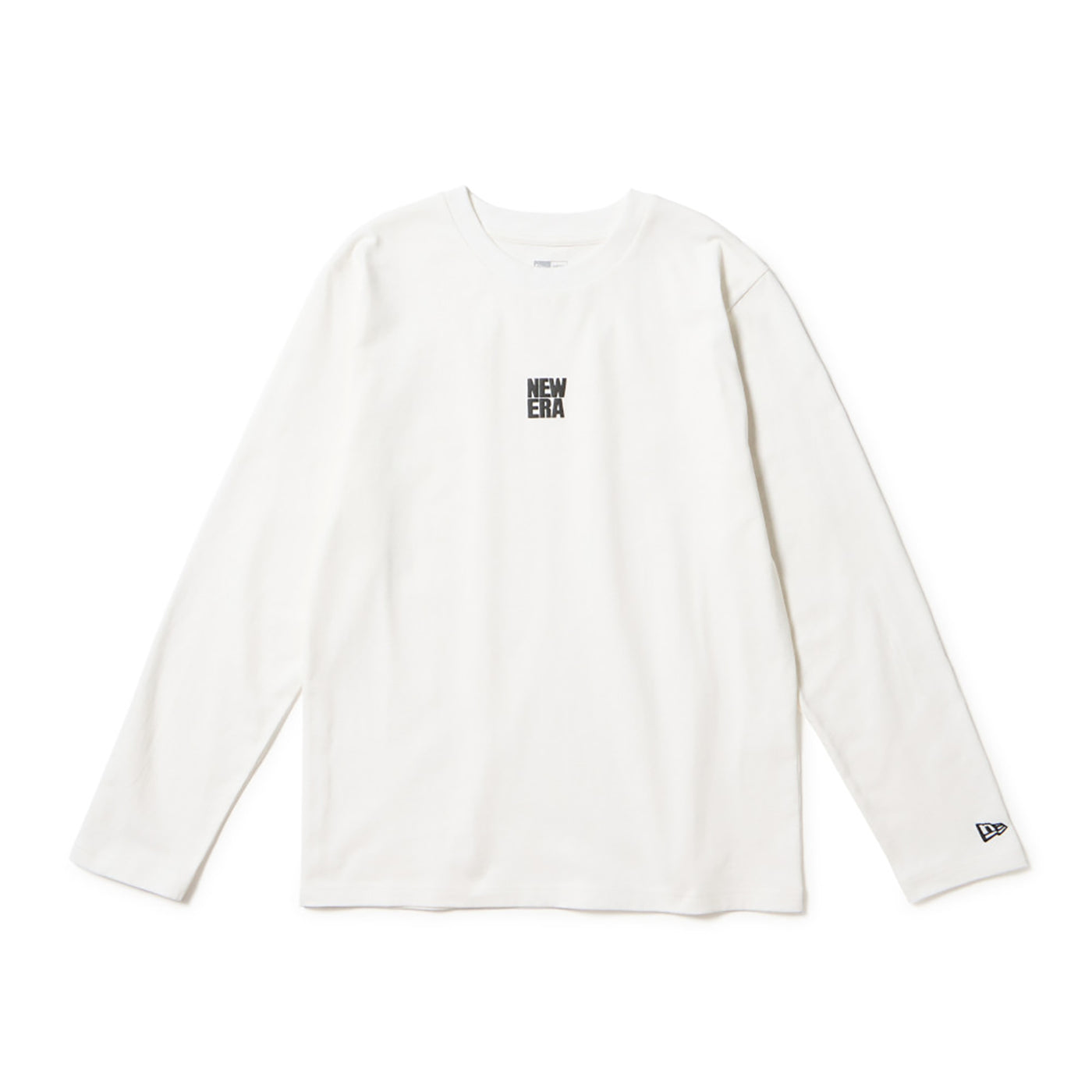 NEW ERA BASIC SQUARE LOGO PUFF PRINT WHITE WOMEN LONG SLEEVE T-SHIRT