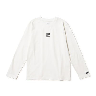 NEW ERA BASIC SQUARE LOGO PUFF PRINT WHITE WOMEN LONG SLEEVE T-SHIRT