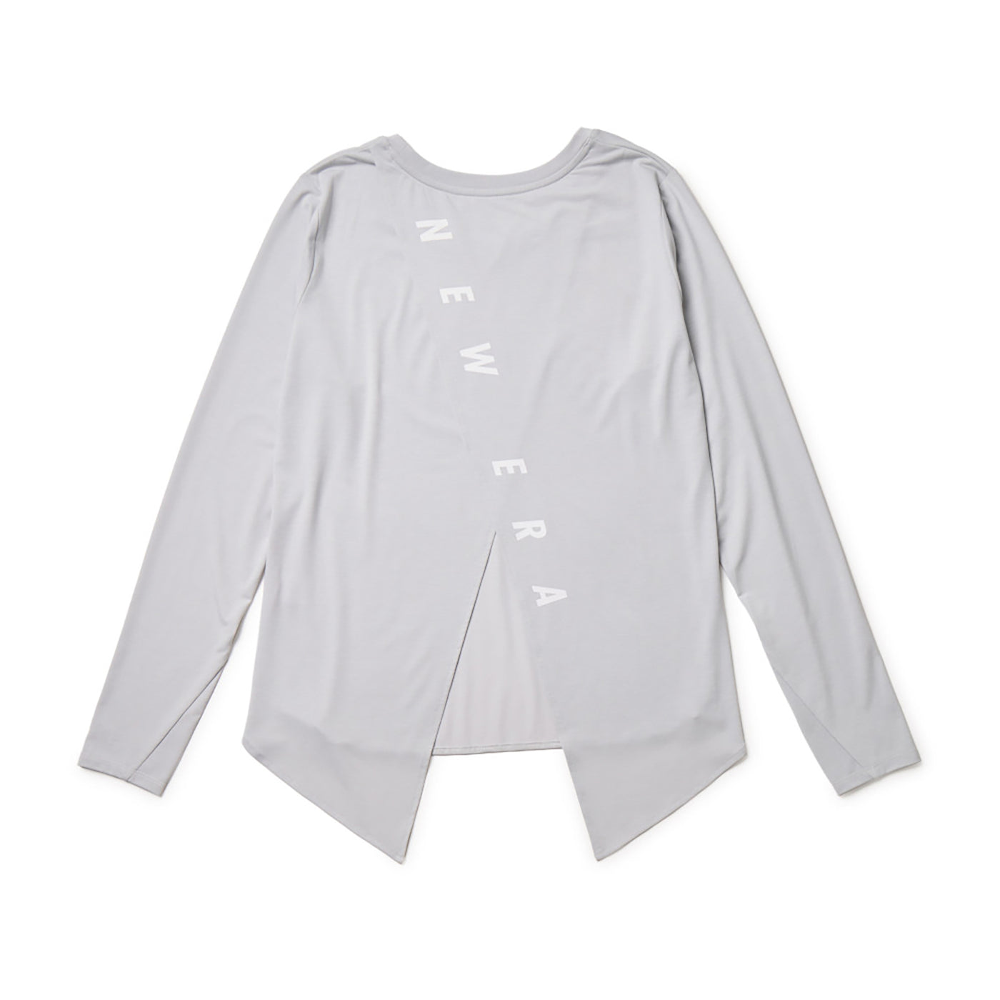 NEW ERA SPLIT-BACK VERTICAL LOGO GRAY WOMEN LONG SLEEVE T-SHIRT