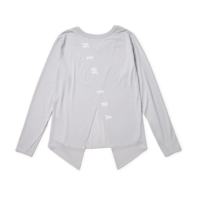 NEW ERA SPLIT-BACK VERTICAL LOGO GRAY WOMEN LONG SLEEVE T-SHIRT