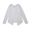 NEW ERA SPLIT-BACK VERTICAL LOGO GRAY WOMEN LONG SLEEVE T-SHIRT
