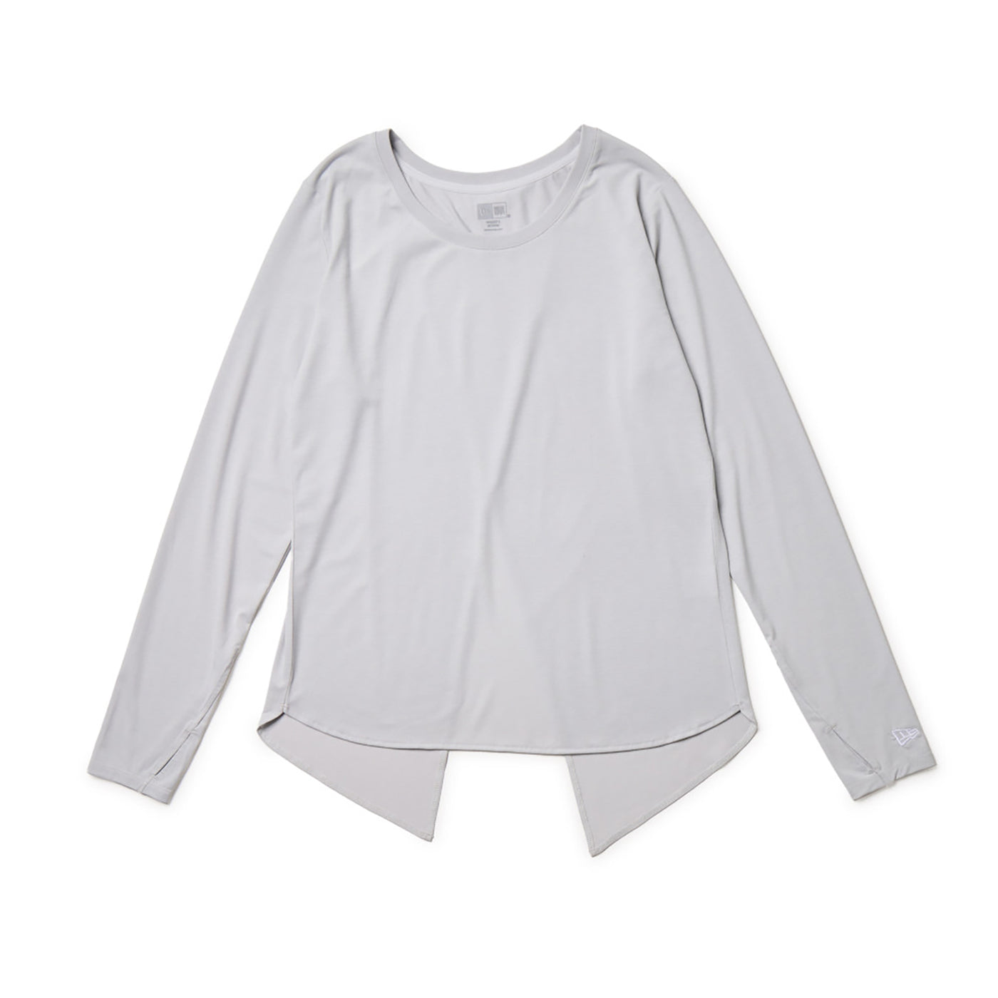 NEW ERA SPLIT-BACK VERTICAL LOGO GRAY WOMEN LONG SLEEVE T-SHIRT