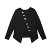 NEW ERA SPLIT-BACK VERTICAL LOGO BLACK WOMEN LONG SLEEVE T-SHIRT