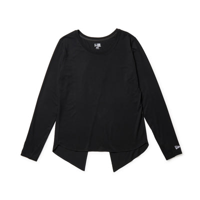 NEW ERA SPLIT-BACK VERTICAL LOGO BLACK WOMEN LONG SLEEVE T-SHIRT