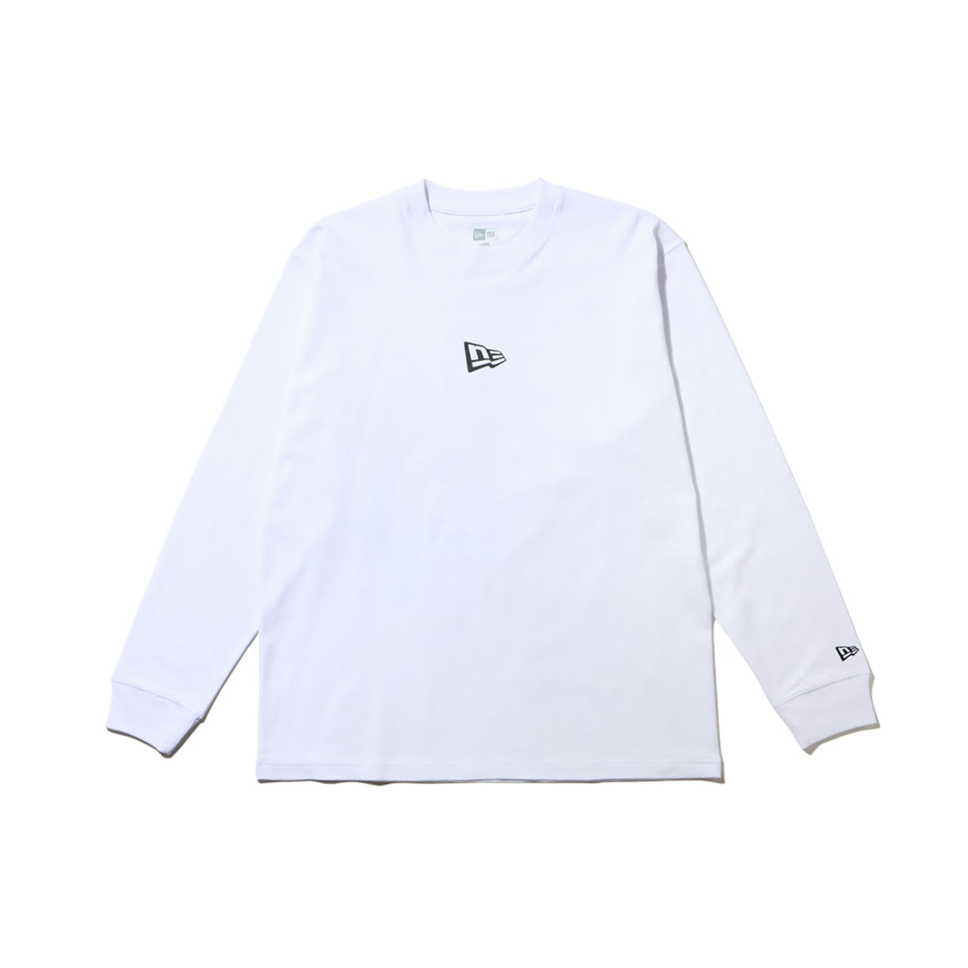 NEW ERA MINI FLAG LOGO WHITE LONG SLEEVE T-SHIRT