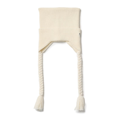NEW ERA SQUARE RIB KNIT FLAP OFF WHITE BEANIE